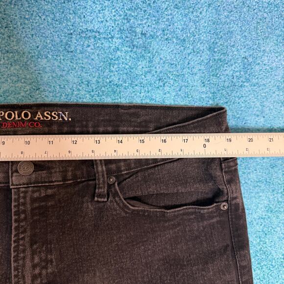 US Polo Assn Men’s Black Jeans 38x30 Straight Leg Stretch Denim (Fits 38x28) - Picture 3 of 16